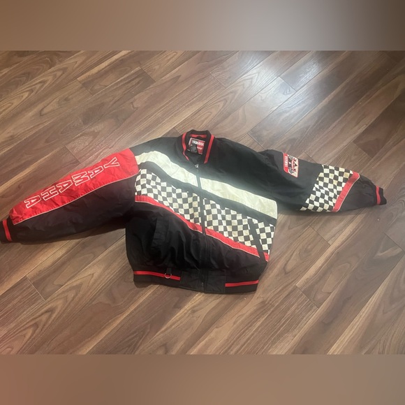 Vintage Yamaha bomber winter jacket waist length lots of staining ladies large - Picture 2 of 14